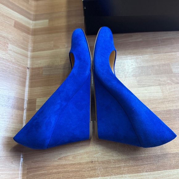 J.Crew Martina suede wedges in bluebird blue, size 8.5 - Picture 10 of 12